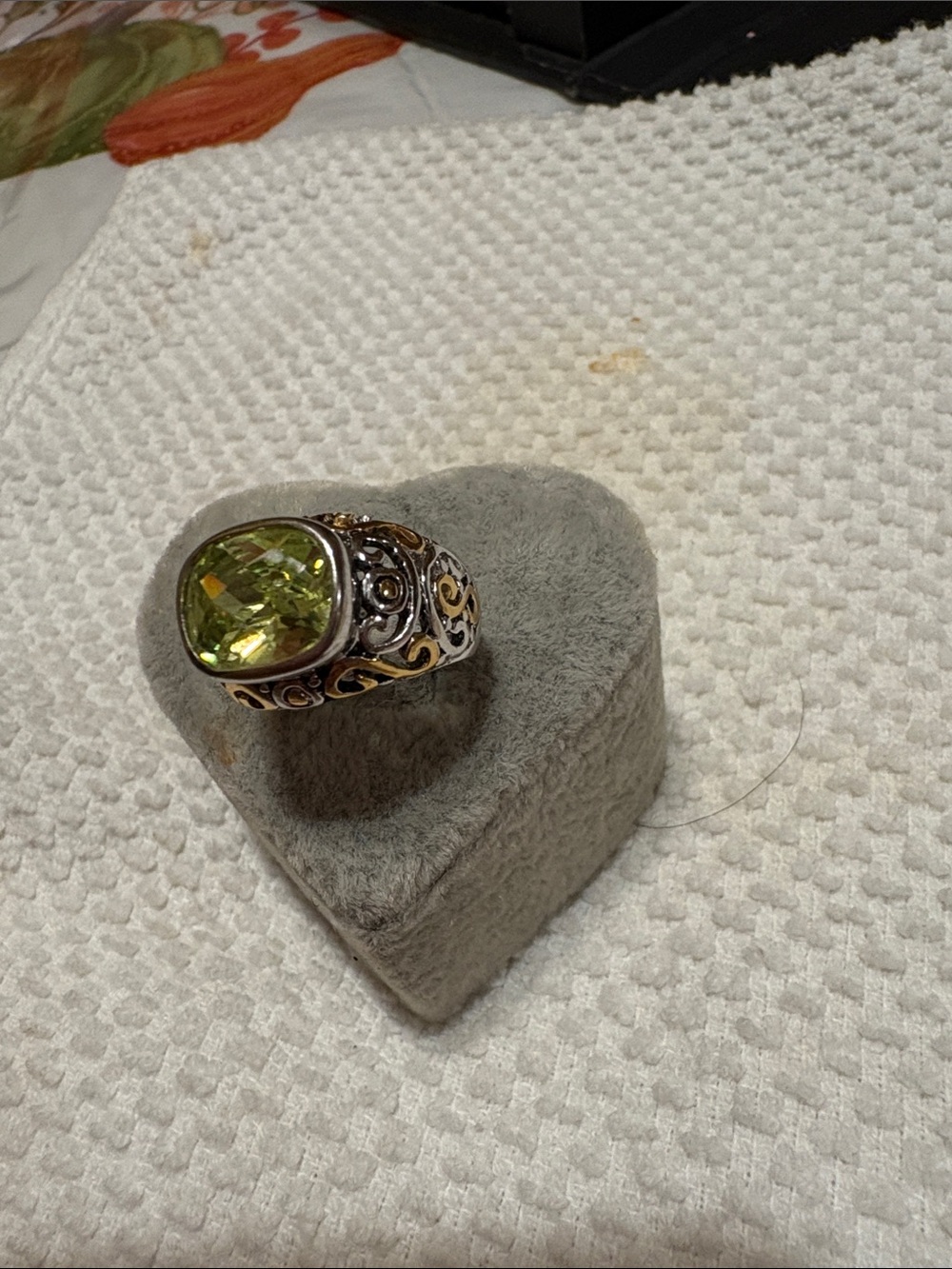 Sterling Silver Green Gemstone Statement Ring